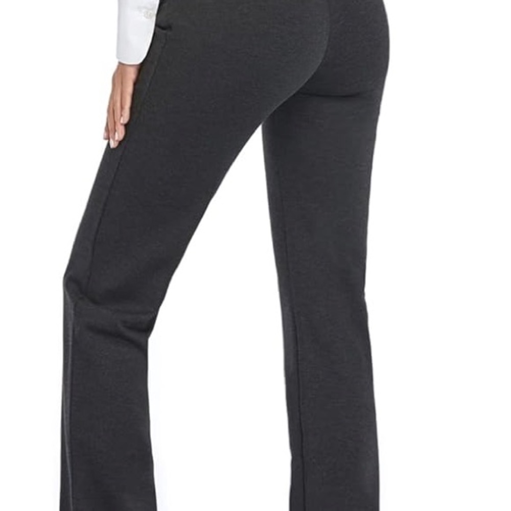 Black Bootcut Straight Leg Stretch Pants with Flare